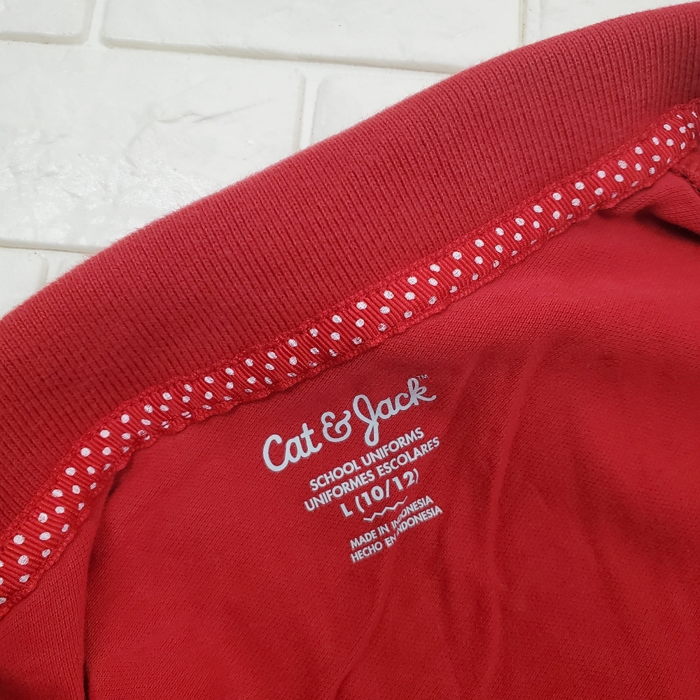 Cat & Jack Girls Large Red Polo Shirt – Classic School Uniform Top - Picture 4 of 4